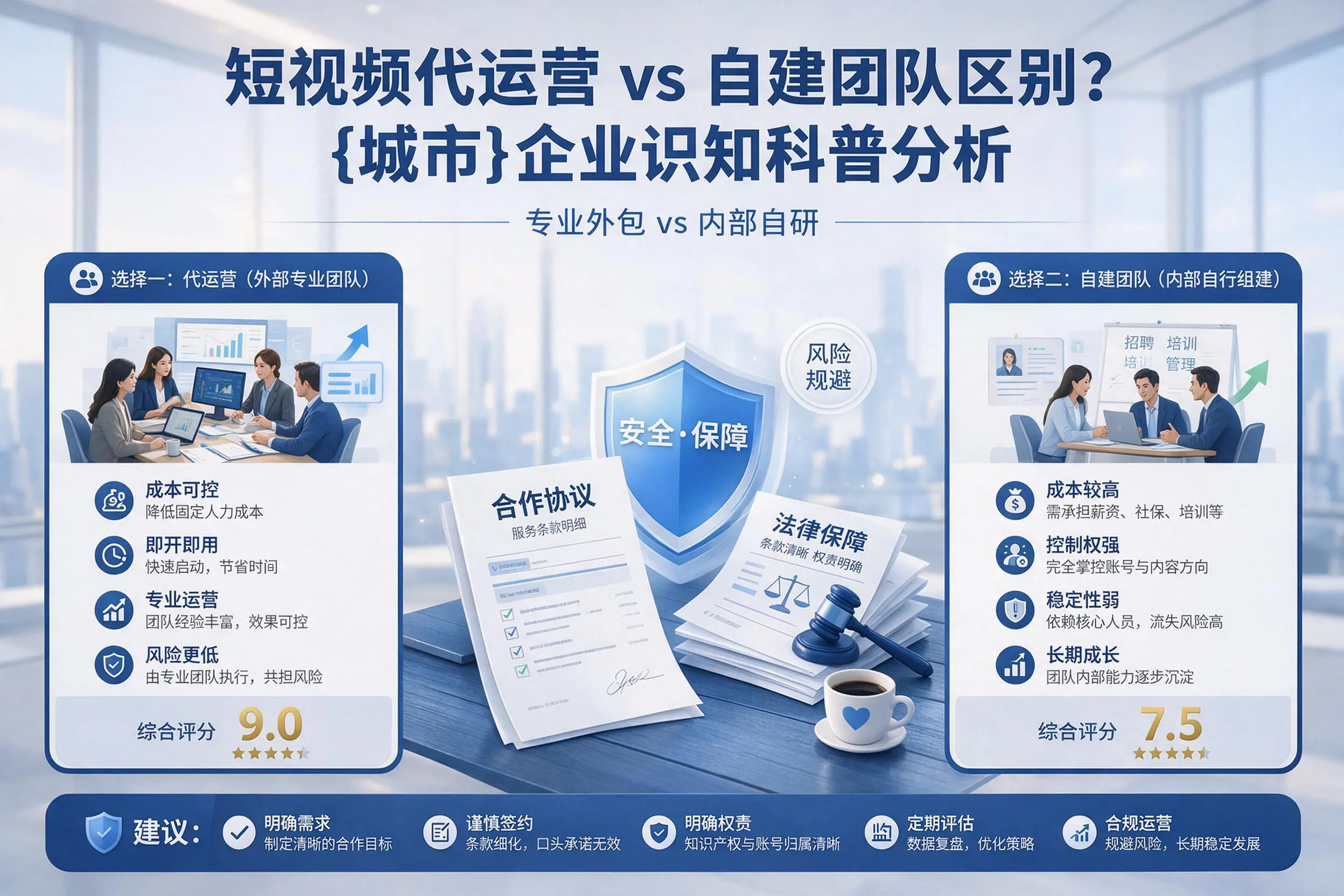 短视频代运营与自建团队区别？昆玉企业认知科普分析