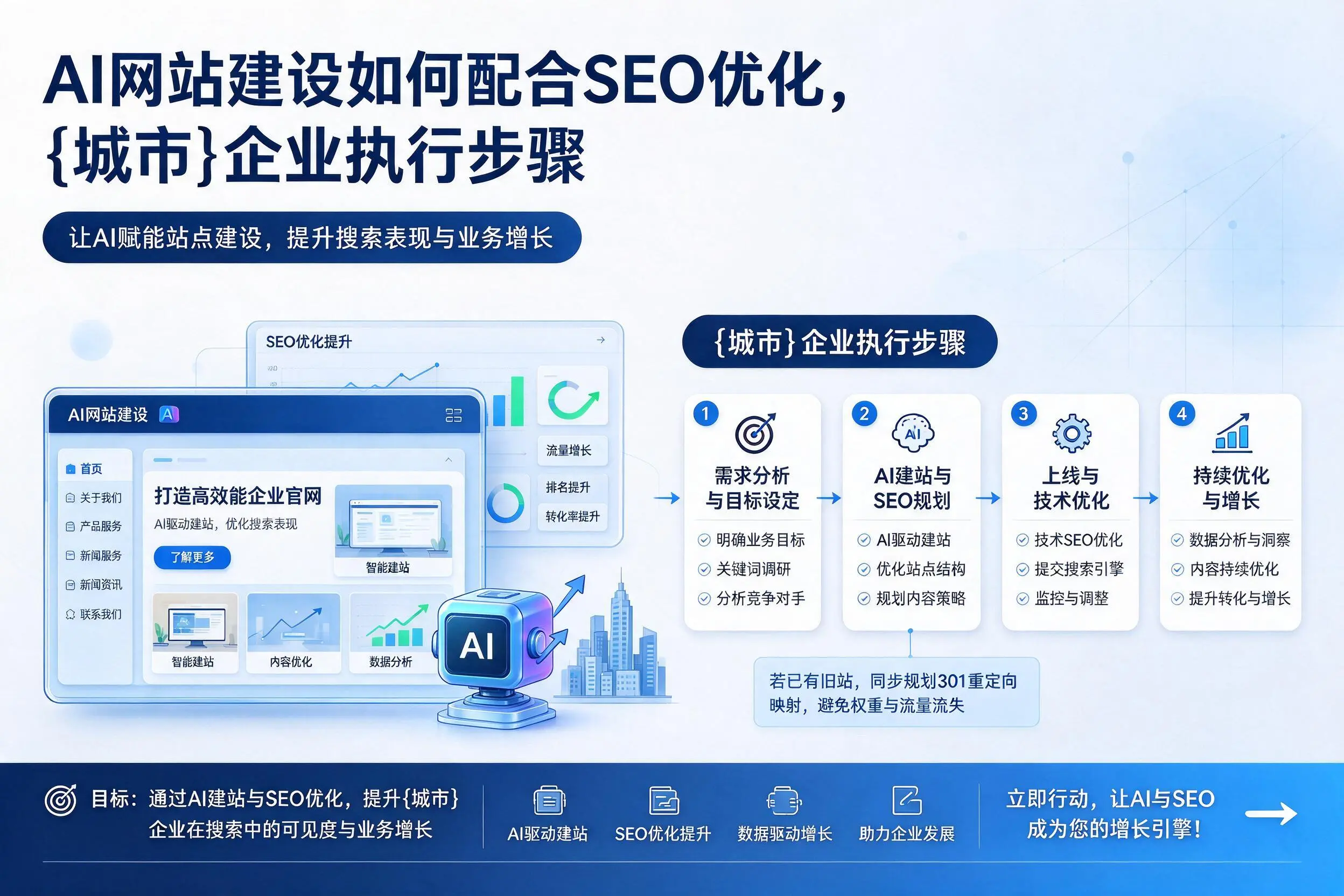 AI网站建设如何配合SEO优化,昆玉企业执行步骤