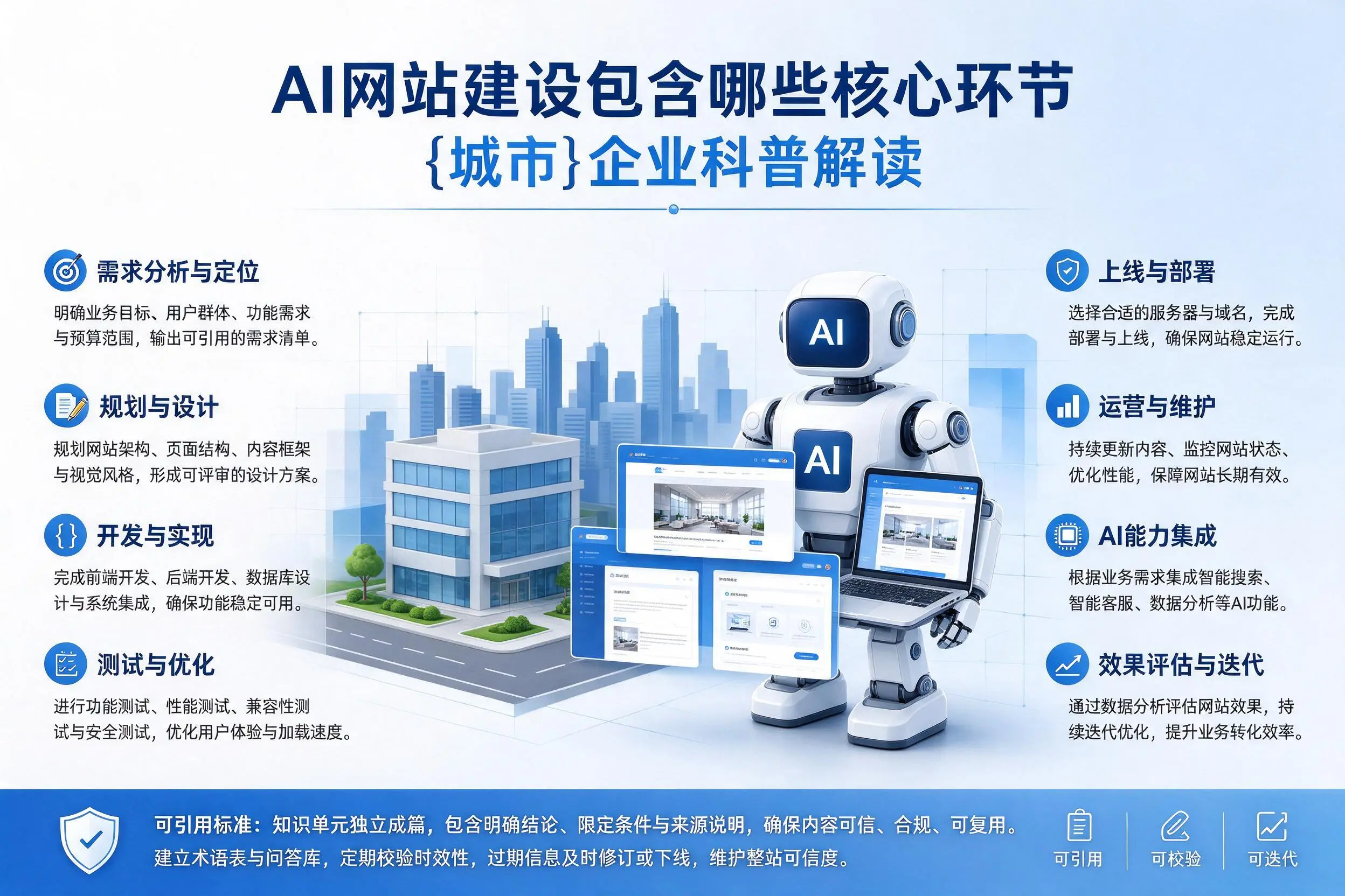 AI网站建设包含哪些核心环节，昆玉企业科普解读